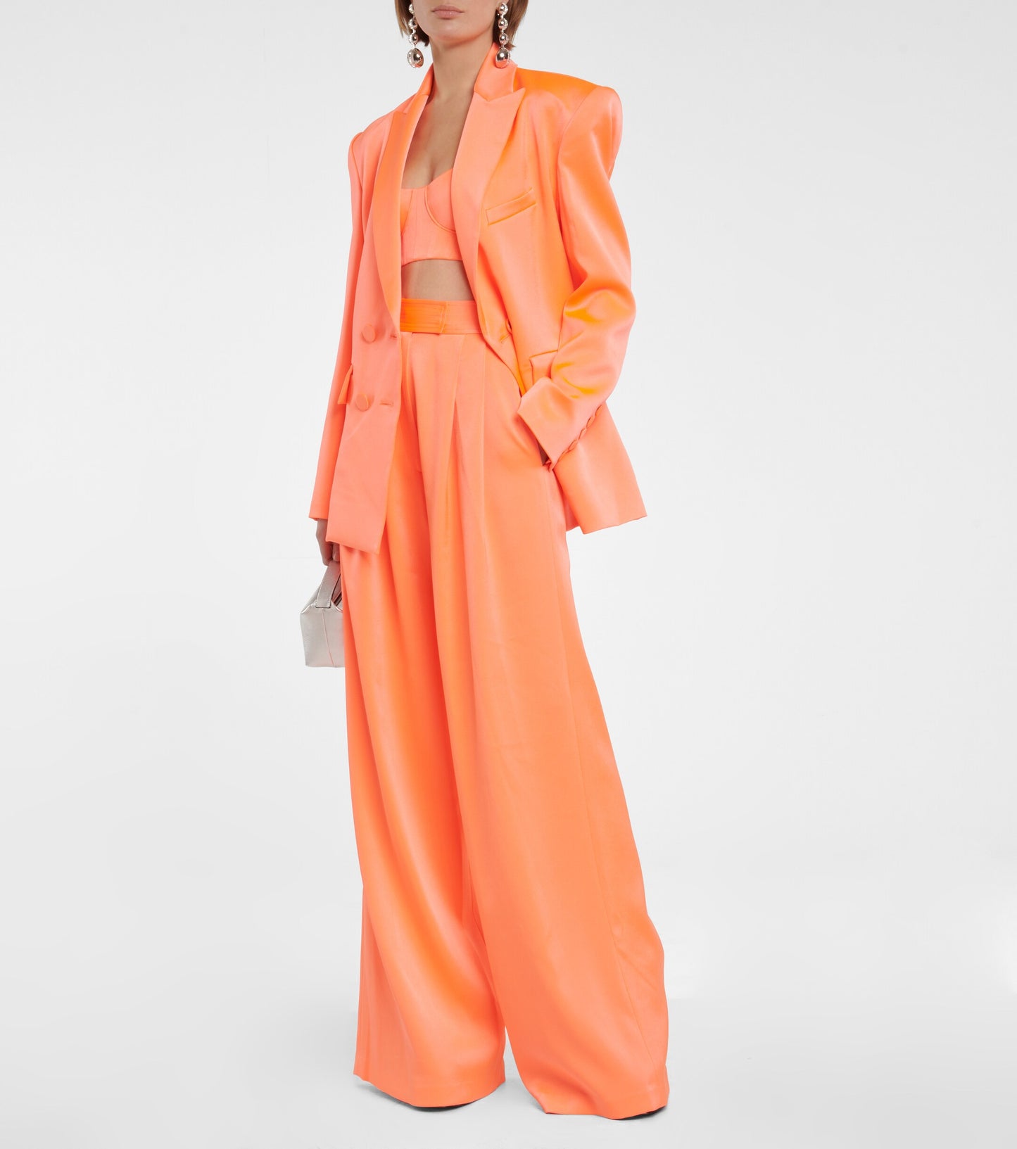 ALEX PERRY
Patton wide-leg crêpe satin pants UK SIZE 12