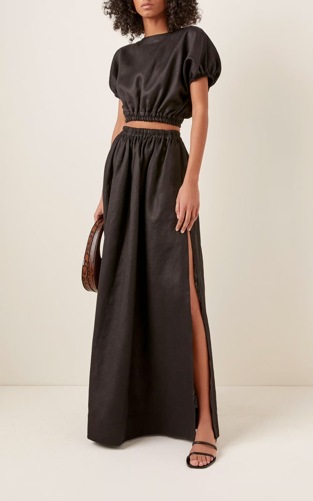 MATTEAU
Gathered Linen Skirt And Top Set, AUS 1/US SIZE 2