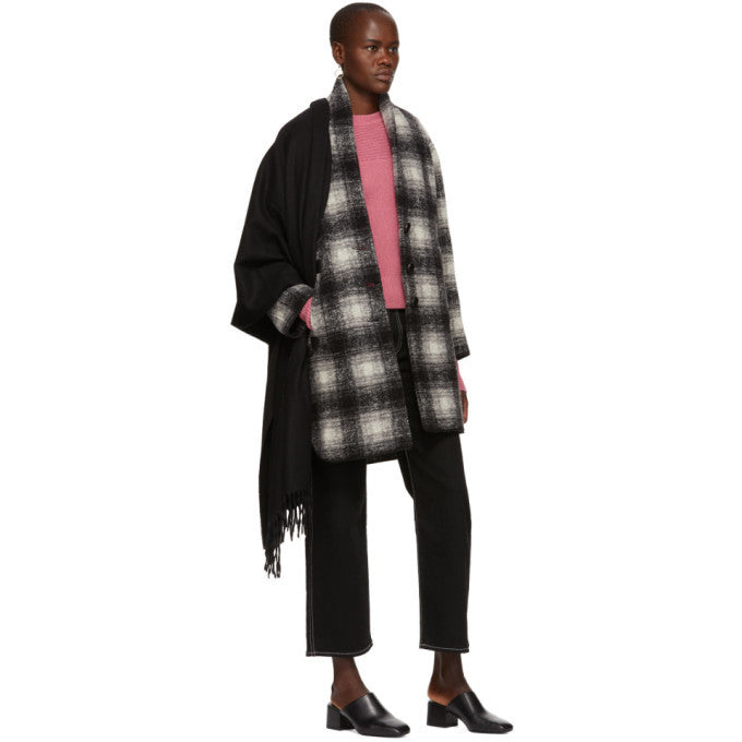 Isabel Marant Etoile Black and White Gabrie Wool Coat, SIZE 36