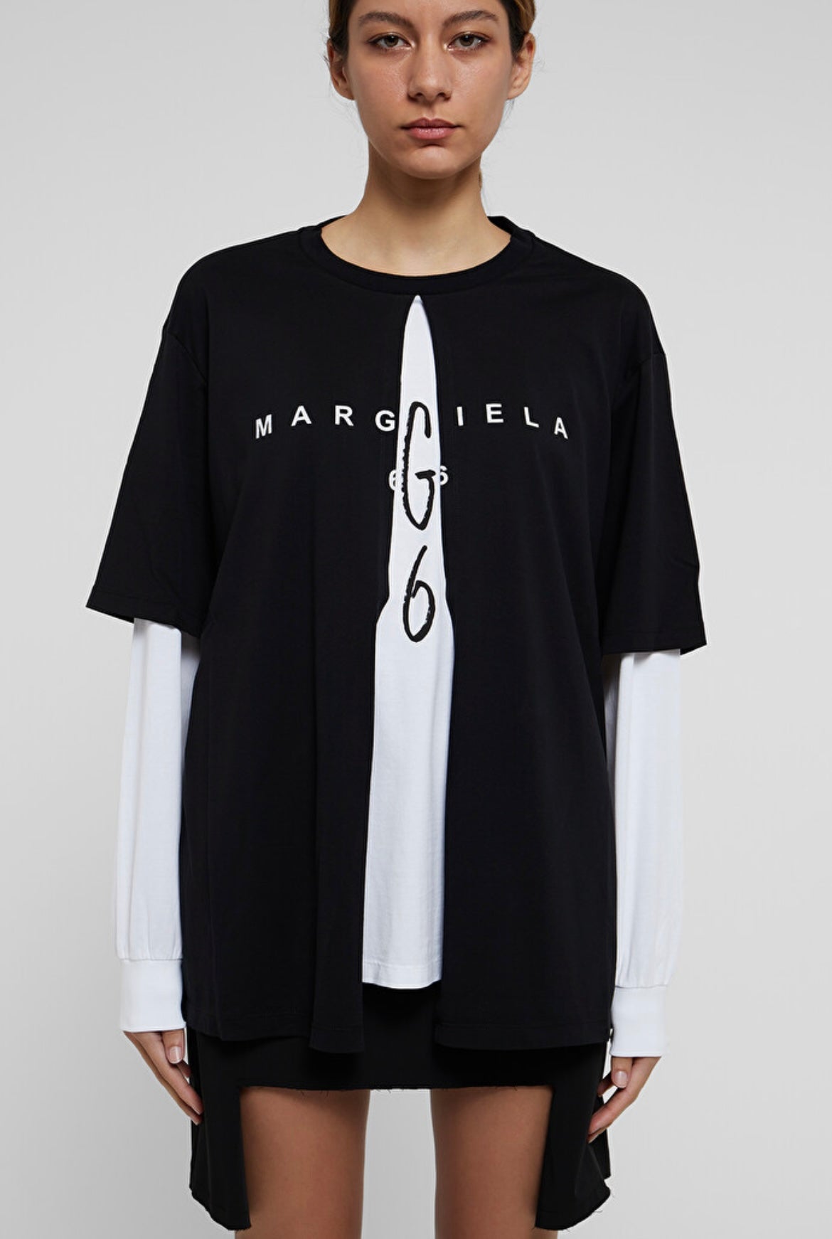 MM6 Maison Margiela Black Cotton Long Sleeve T-Shirt, Medium