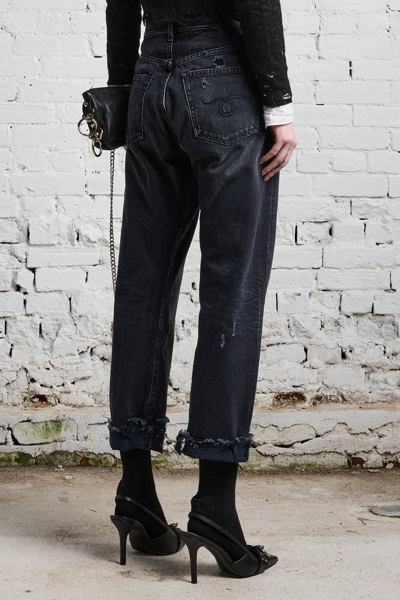 R13 Crossover Jean - Jake Black, Size 25 (fits 27)