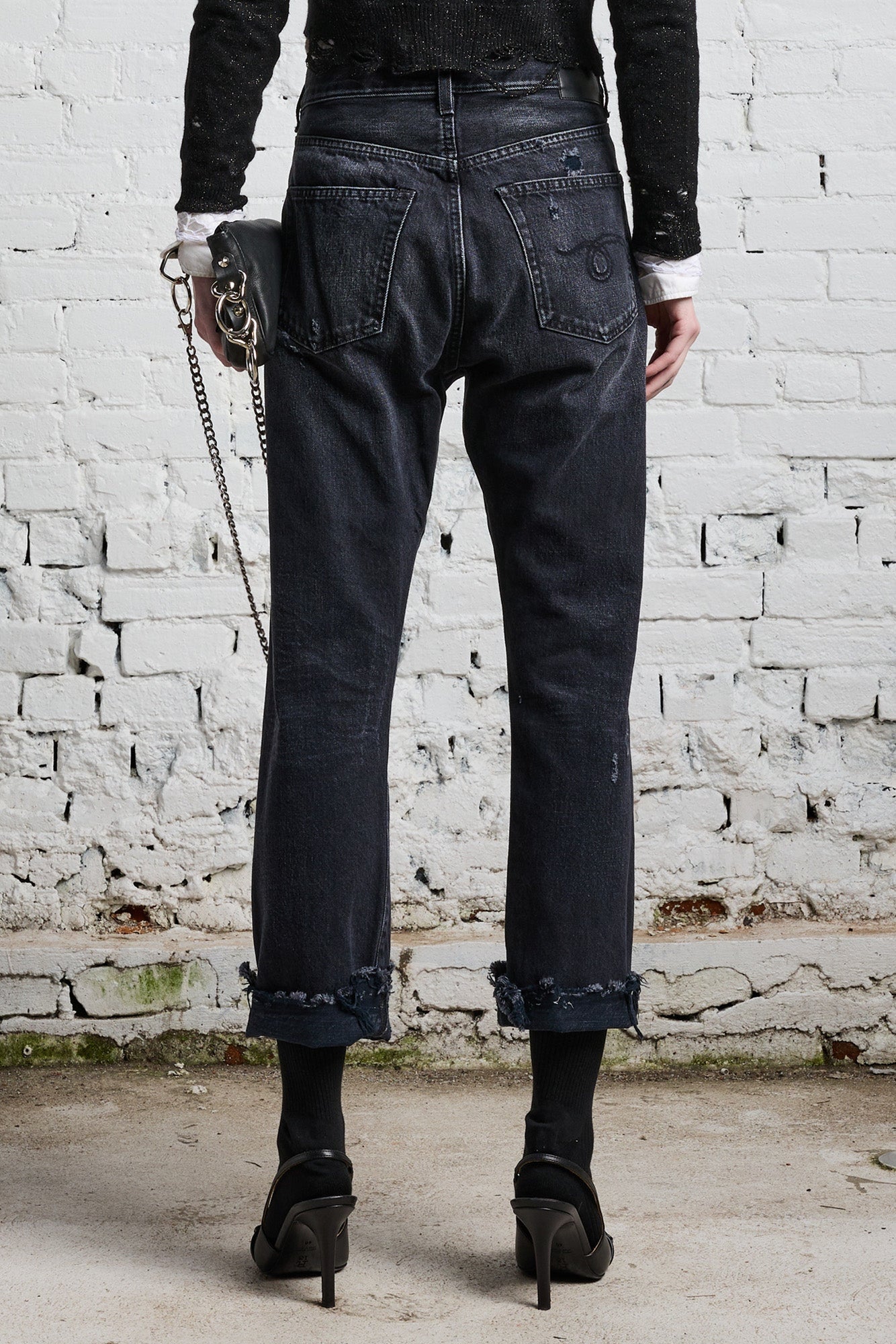 R13 Crossover Jean - Jake Black, Size 25 (fits 27)