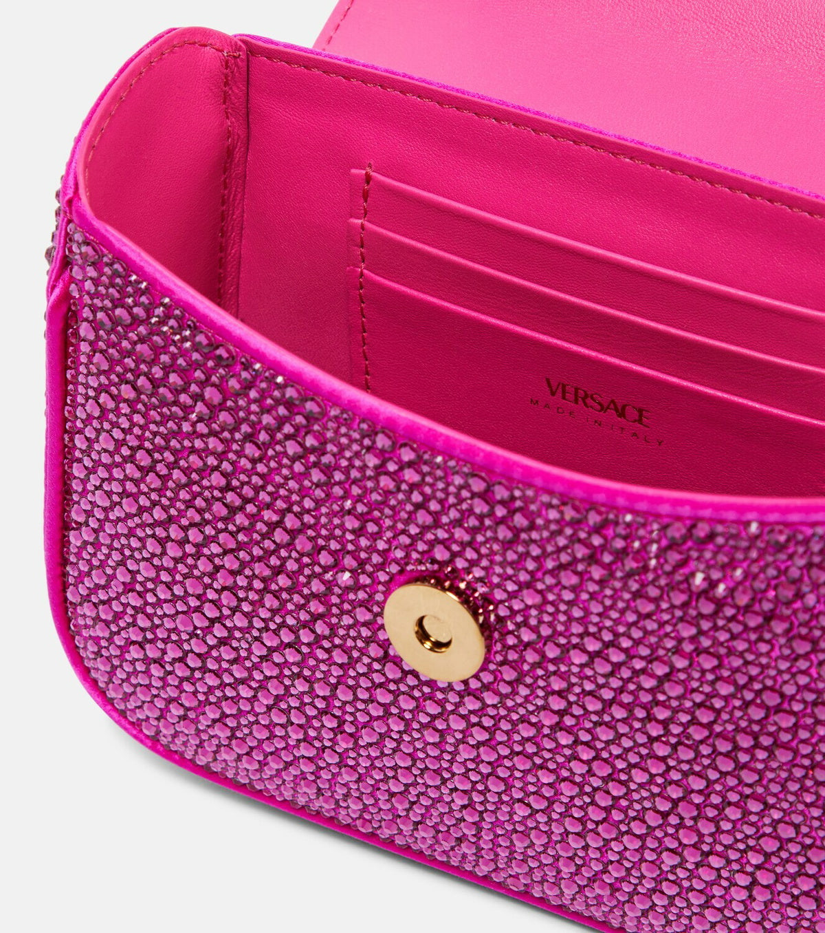 Versace - La Medusa Mini embellished satin tote bag