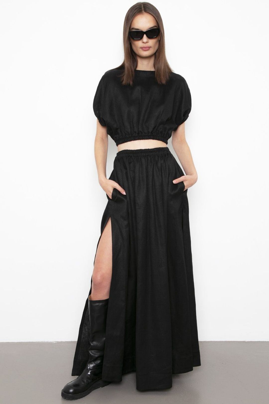 MATTEAU
Gathered Linen Skirt And Top Set, AUS 1/US SIZE 2