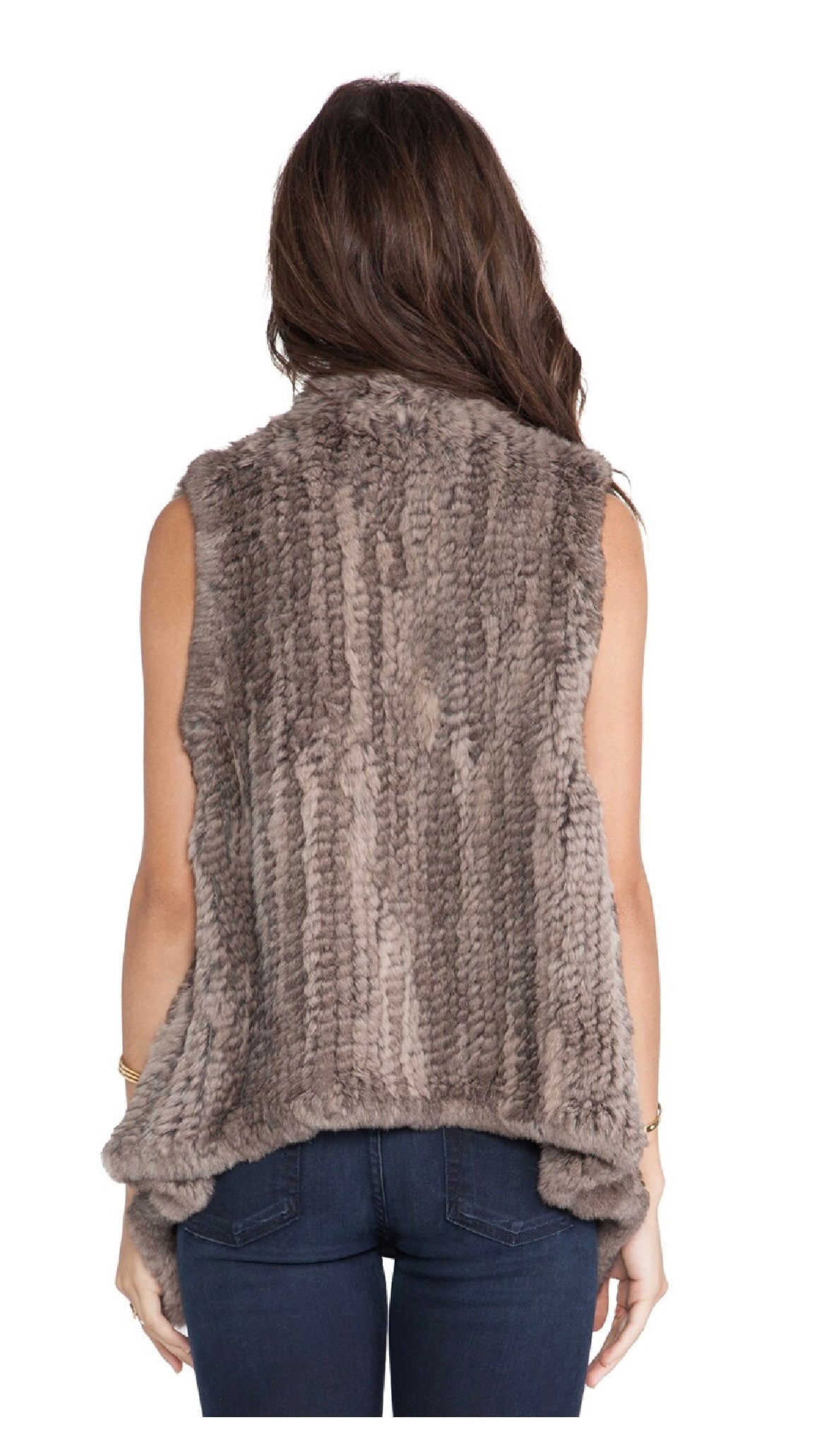 H Brand Audra Rabbit Fur Vest
Color: Grey Smoke O/S