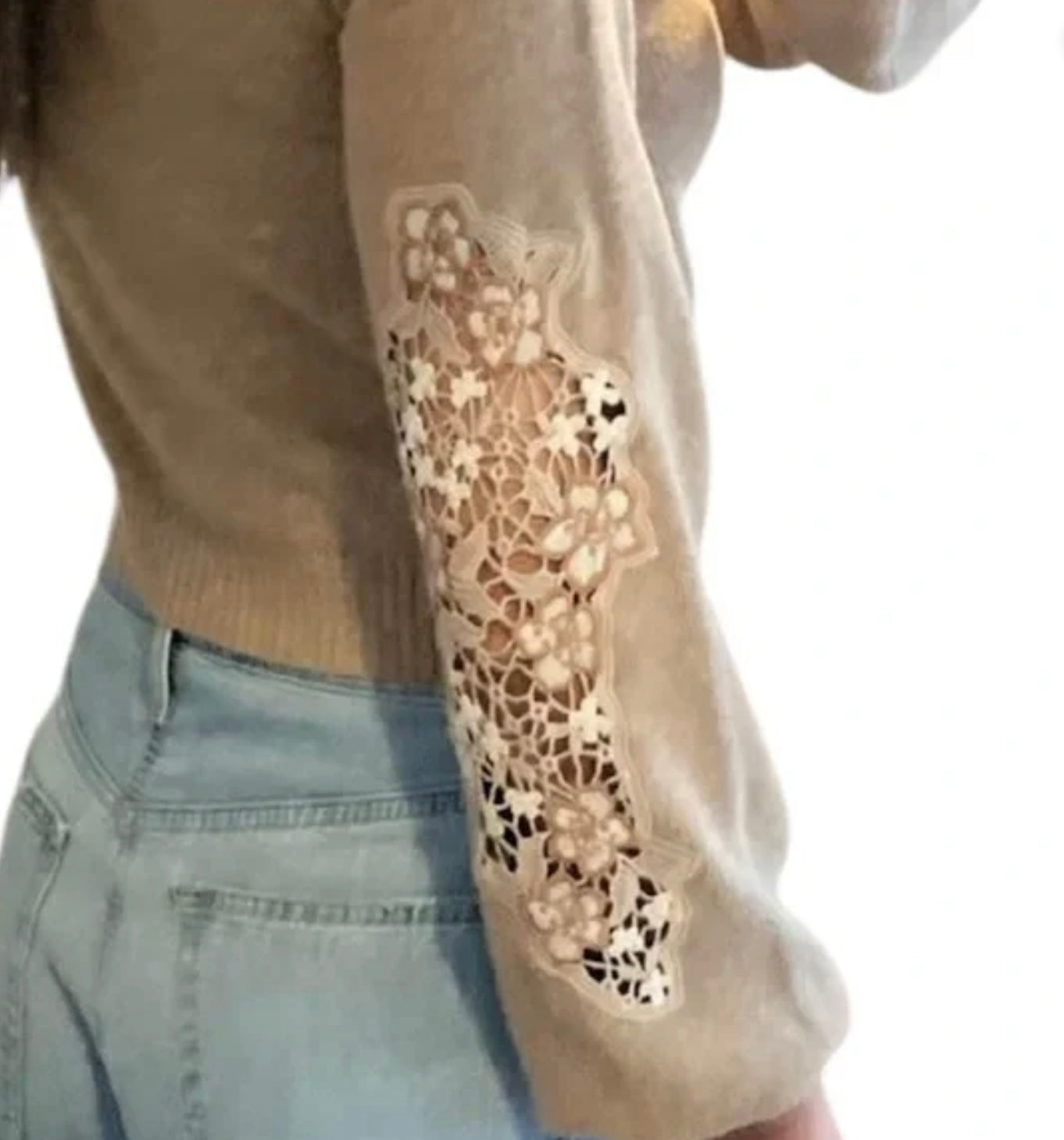 SEE BY CHLOE sweater with elbow eyelet detail, Medium