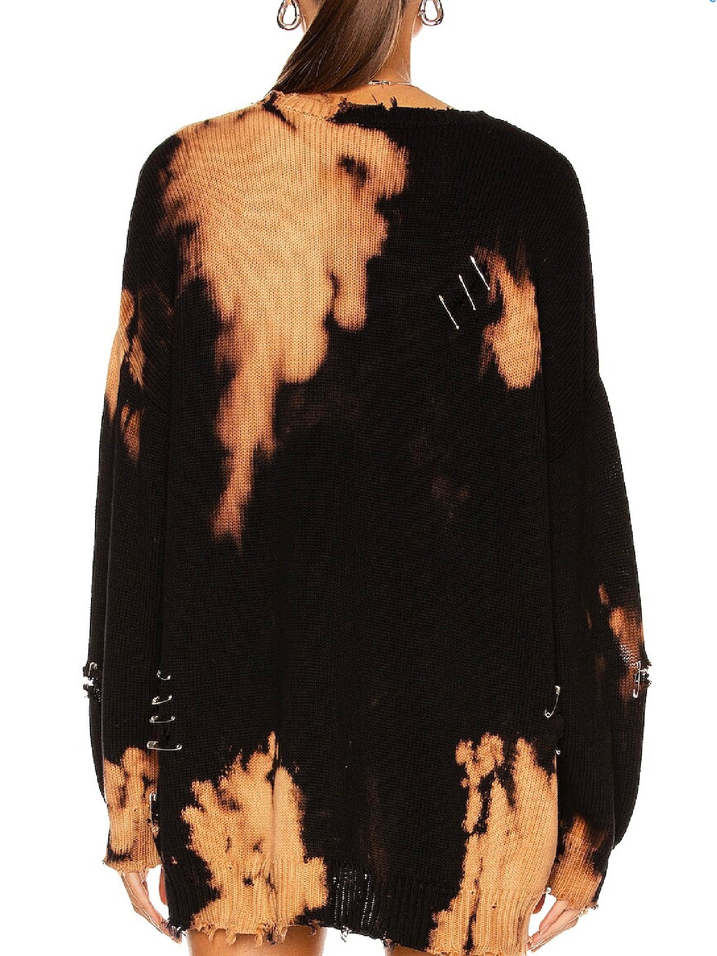 R13 Bleached Destroy Sweater, Small (Oversized)