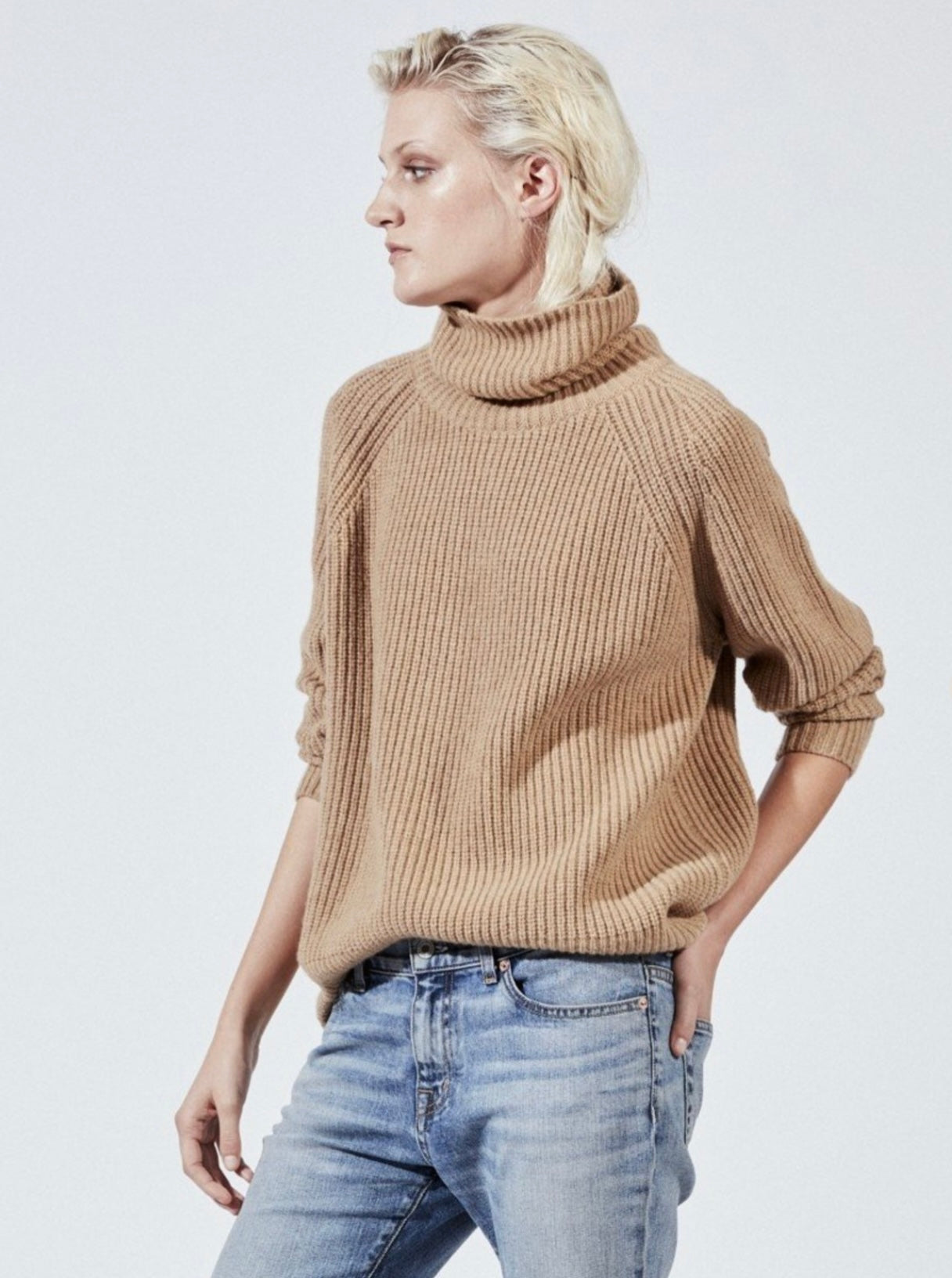 Nili Lotan Anitra Rib Knit Turtleneck Sweater, Small
