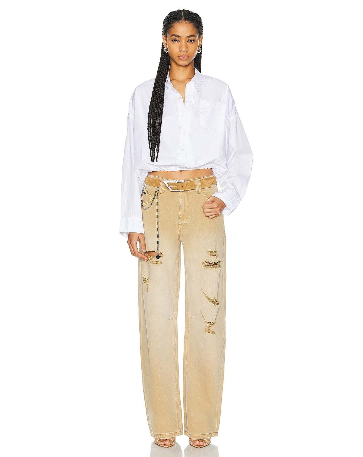 R13 Crossover Bubble Shirt, XSMALL