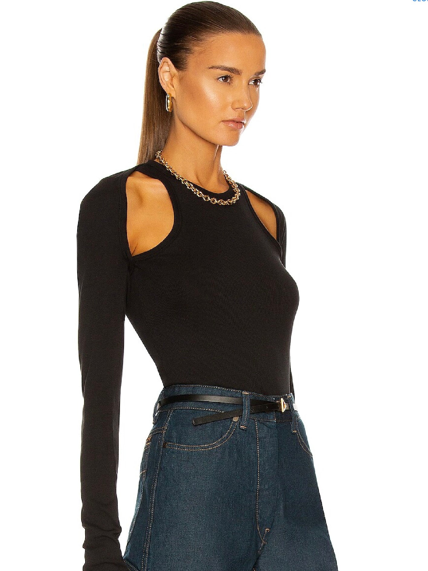 HELMUT LANG Rib Long Sleeve Tee, XSMALL
