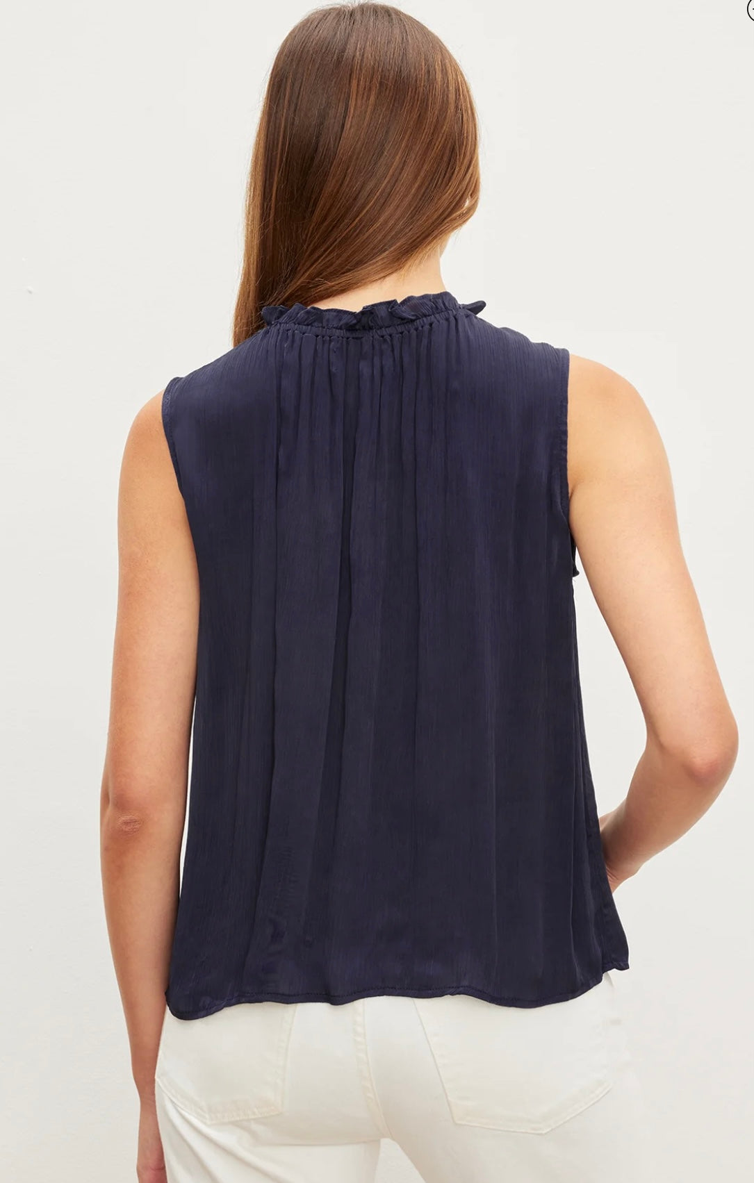 Velvet by Graham and Spencer NWT Kiana Ruffle Neck Tank Top, Medium