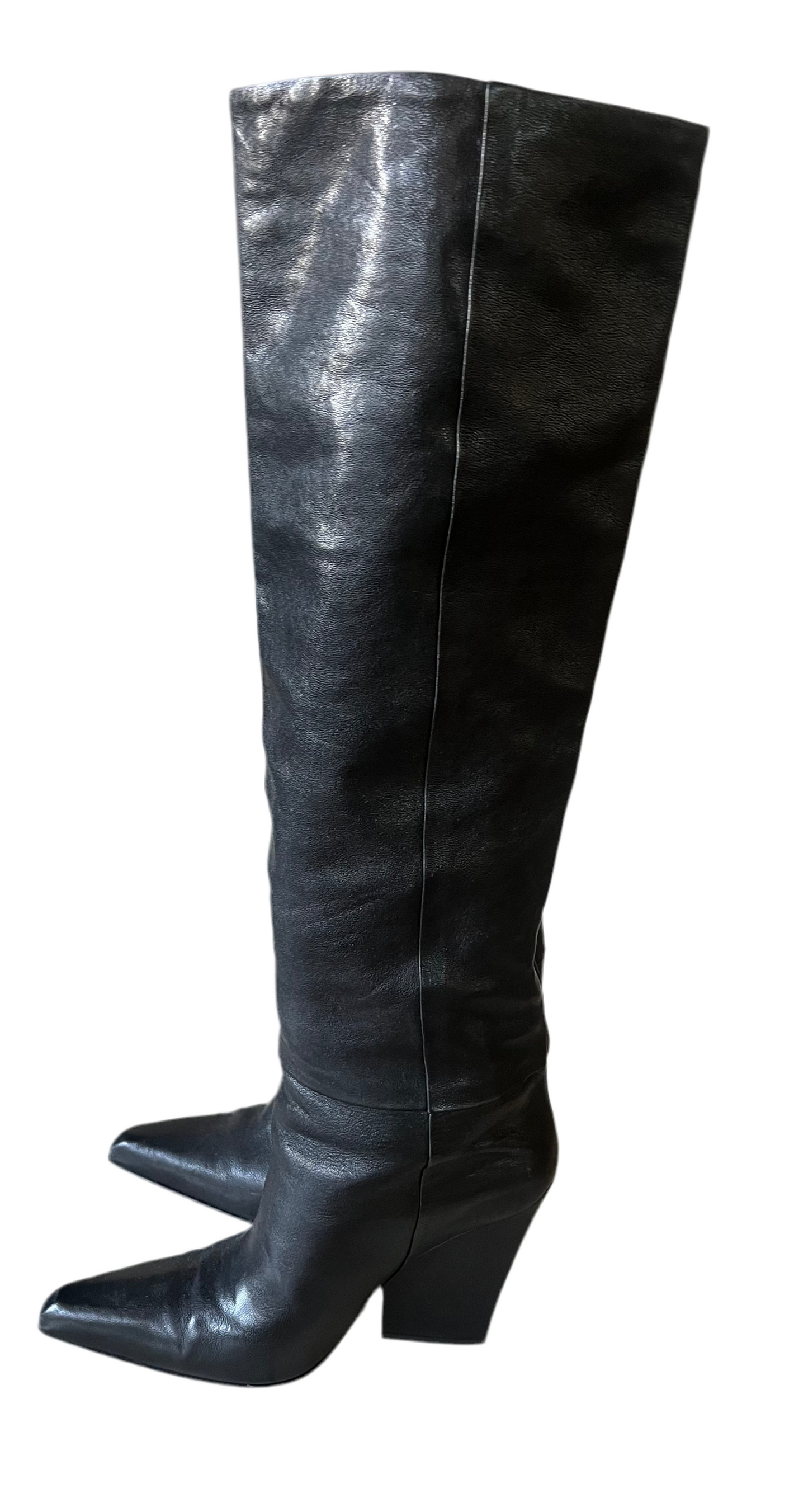 PARIS TEXAS Jane leather knee-high boots, SIZE 36