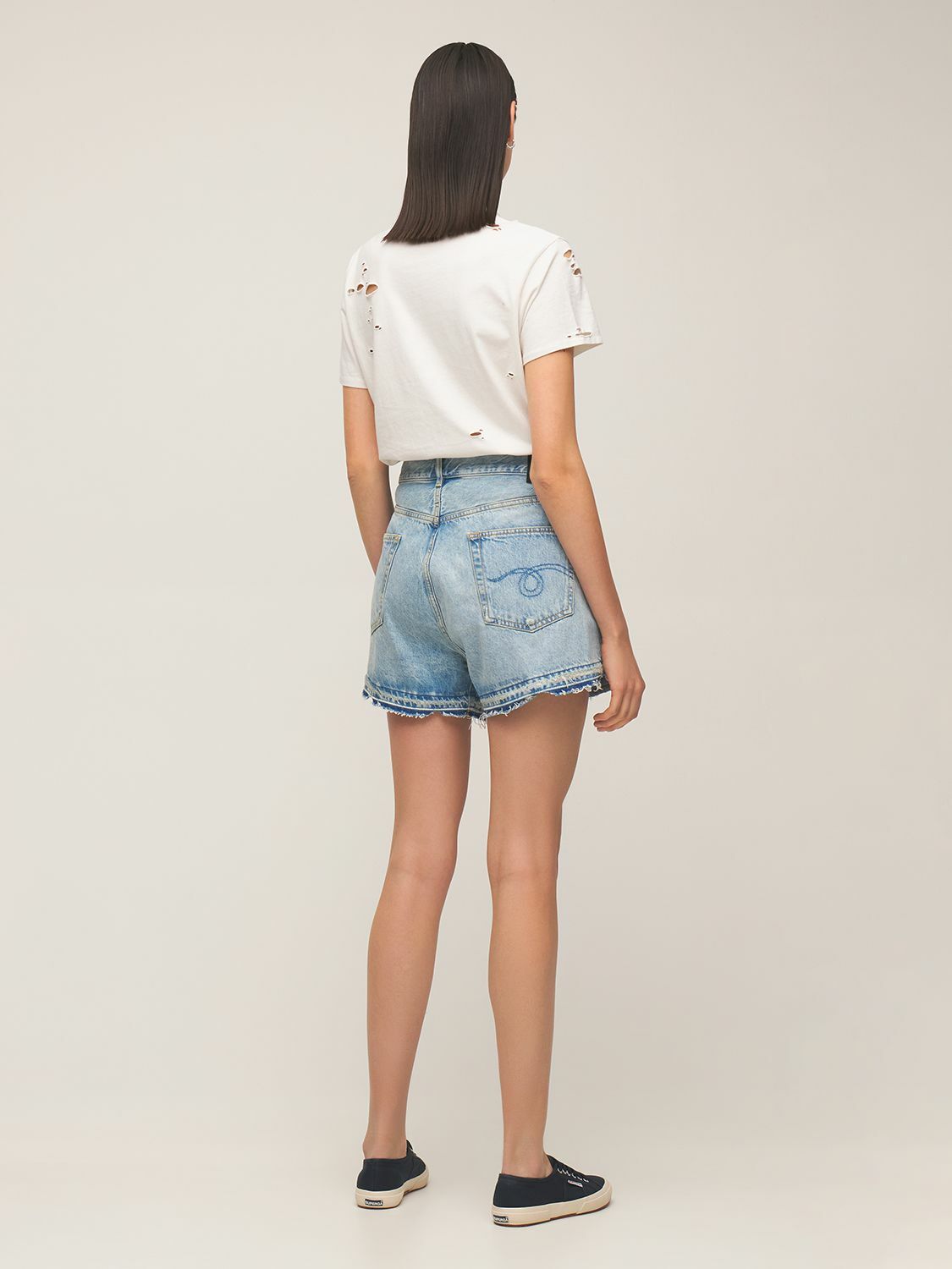 R13 Crossover Denim Shorts, size 27 fits large