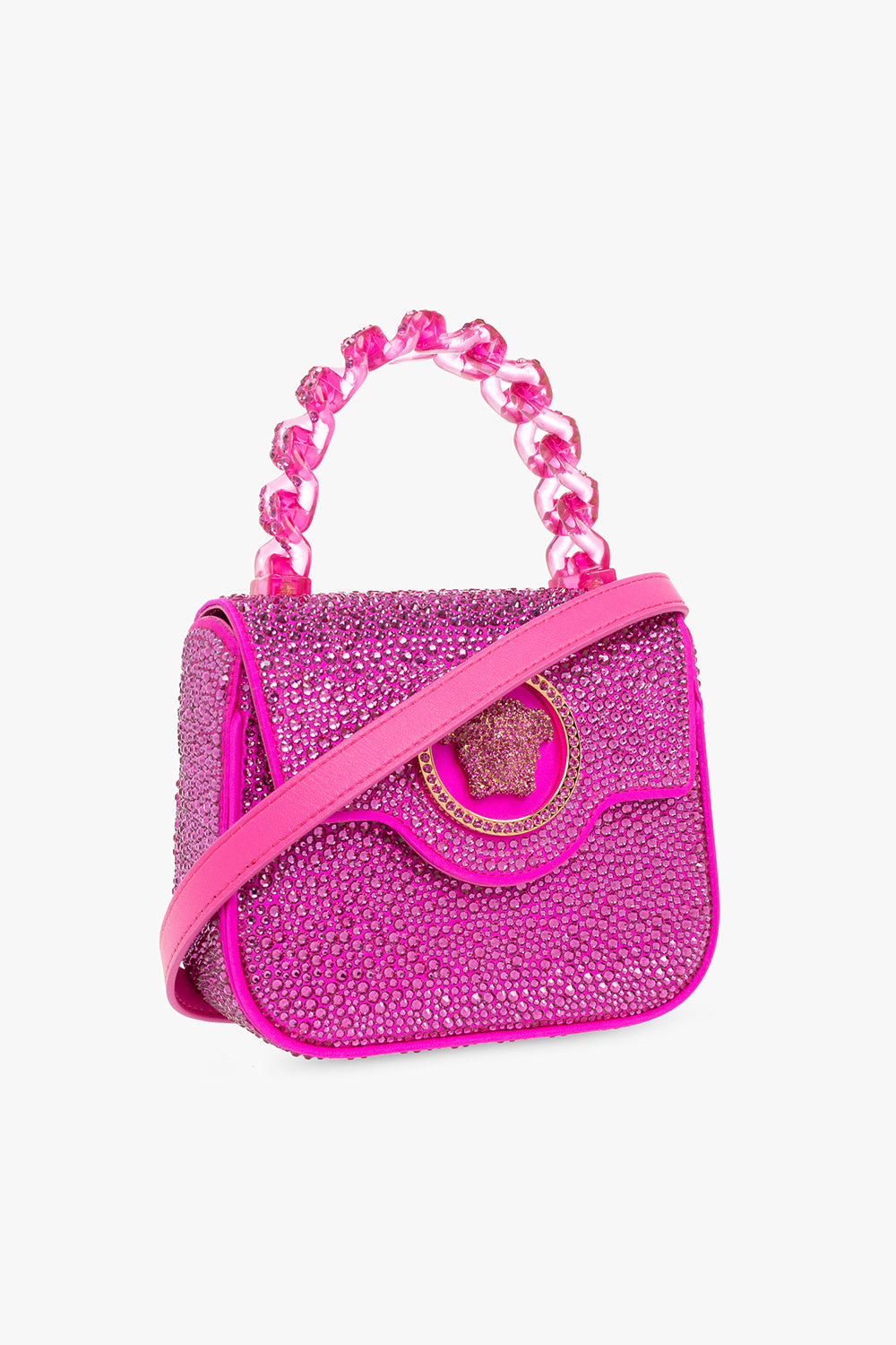 Versace - La Medusa Mini embellished satin tote bag