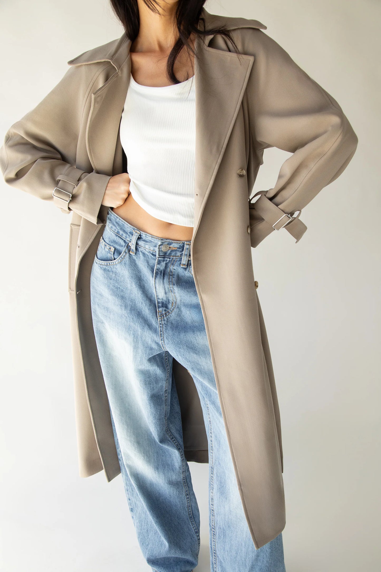 OAK & FORT OVERSIZED TRENCH COAT, XXSMALL