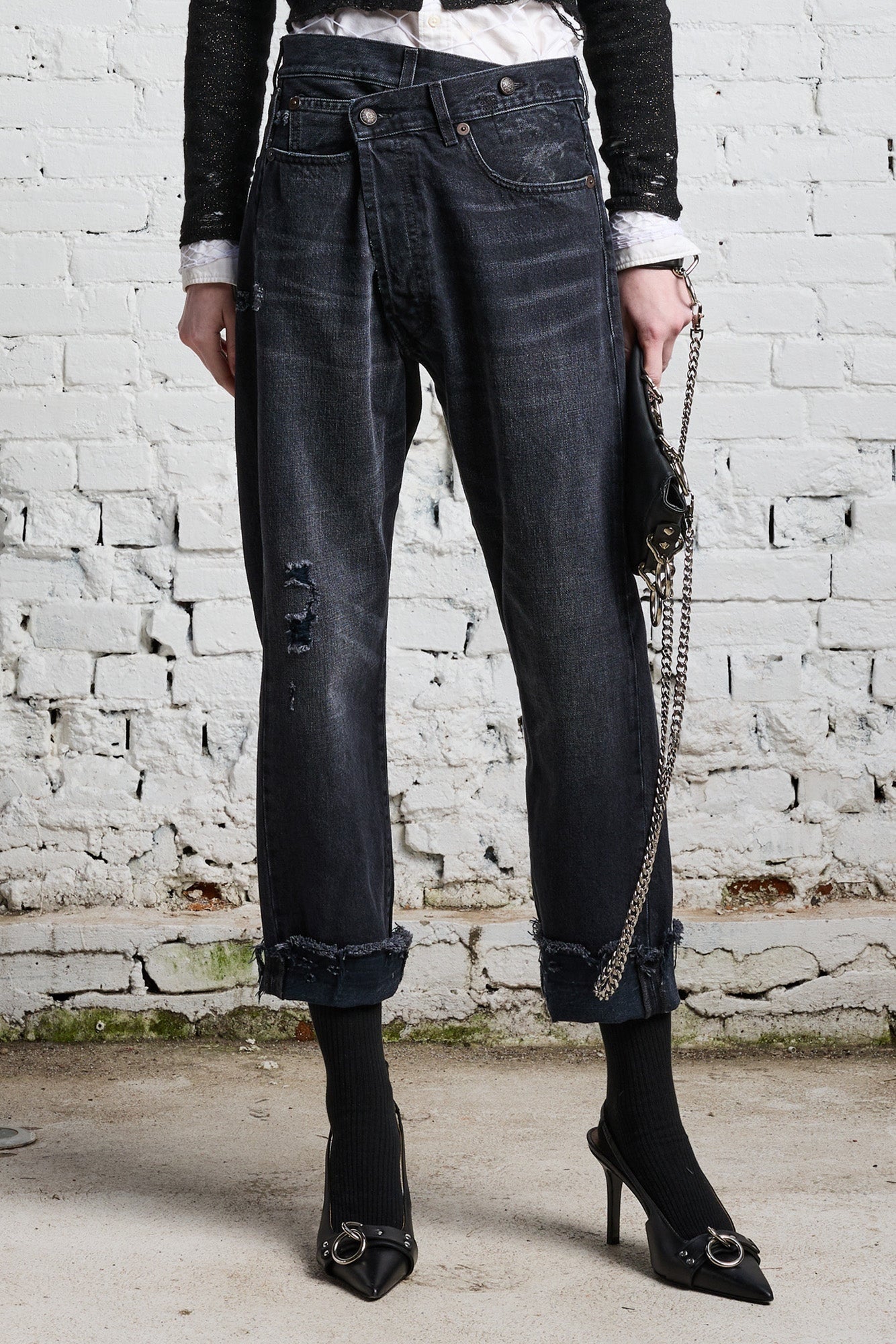 R13 Crossover Jean - Jake Black, Size 25 (fits 27)