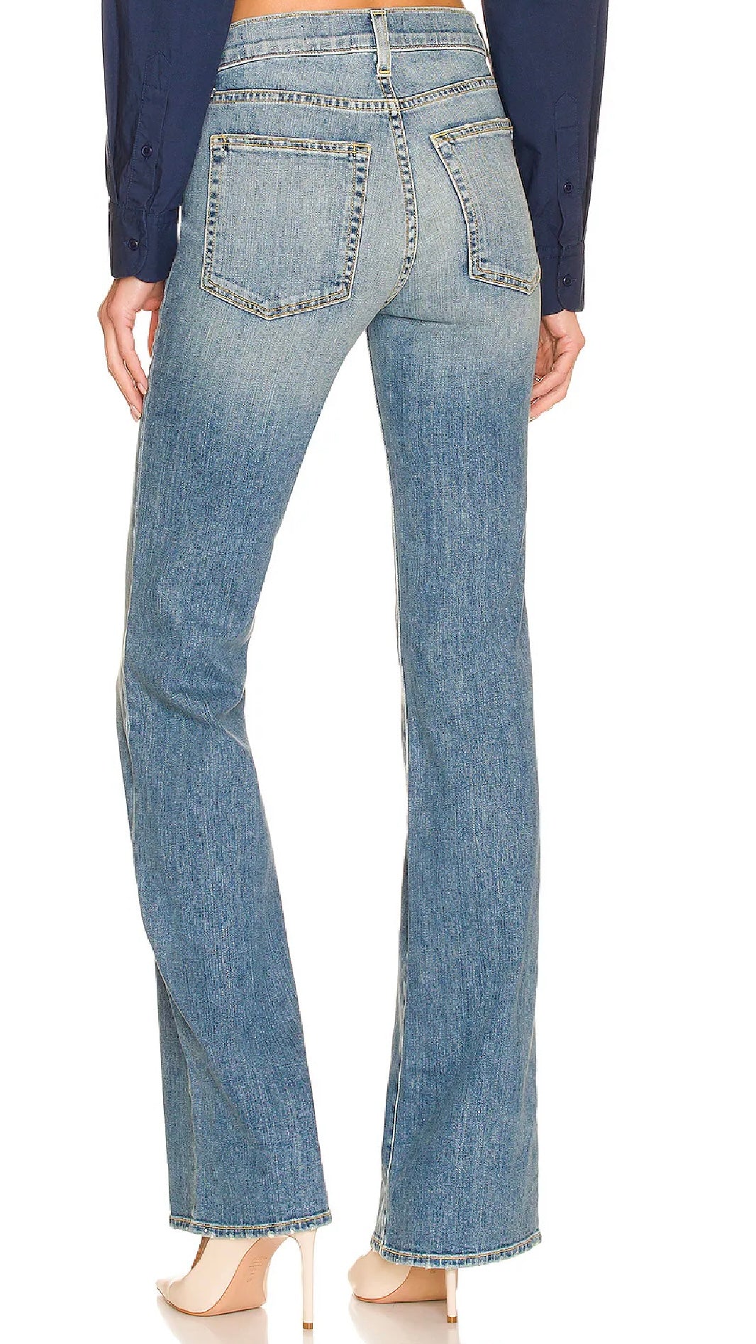 NILI LOTAN
Celia mid-rise flared jeans, faded wash, SIZE 26