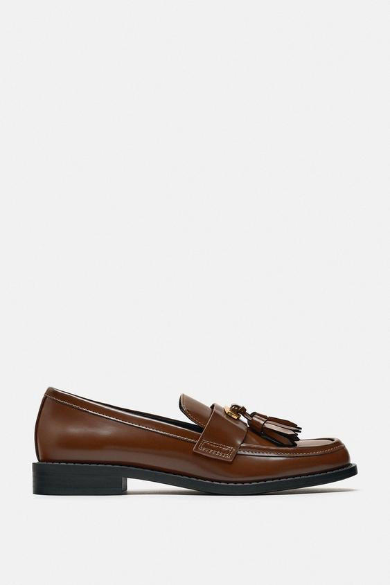 Zara tassel moccasins, size 39 (8.5)