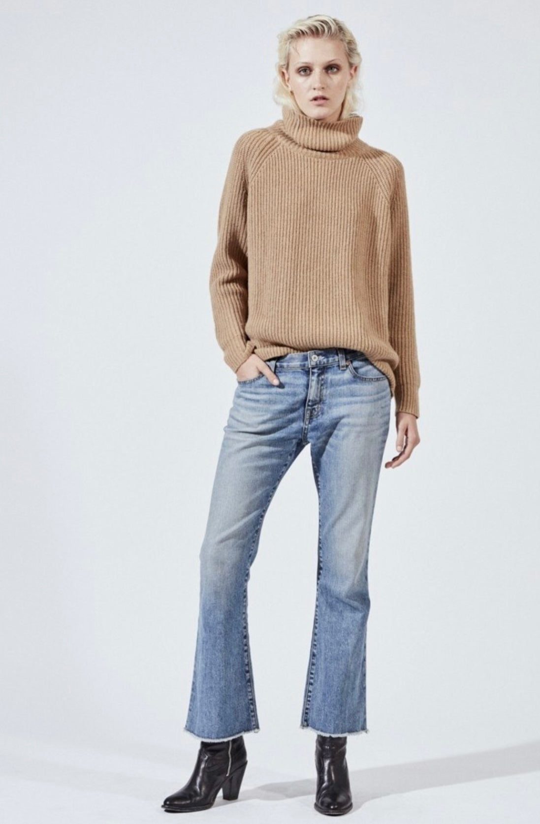 Nili Lotan Anitra Rib Knit Turtleneck Sweater, Small