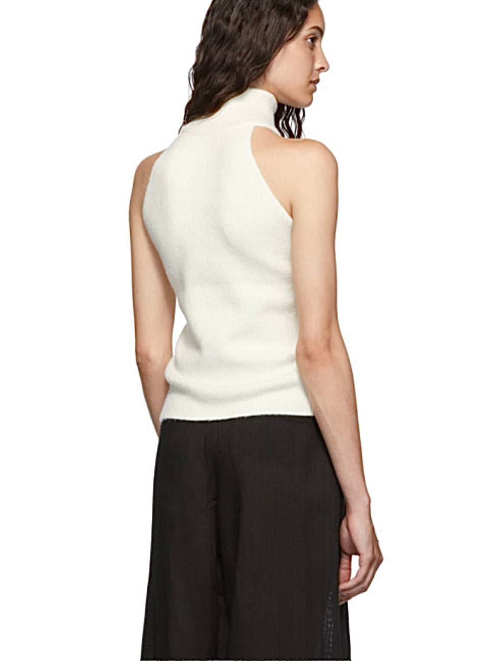 Jacquemus La Maille Baho Cream Sleeveless Turtleneck Sweater, Medium