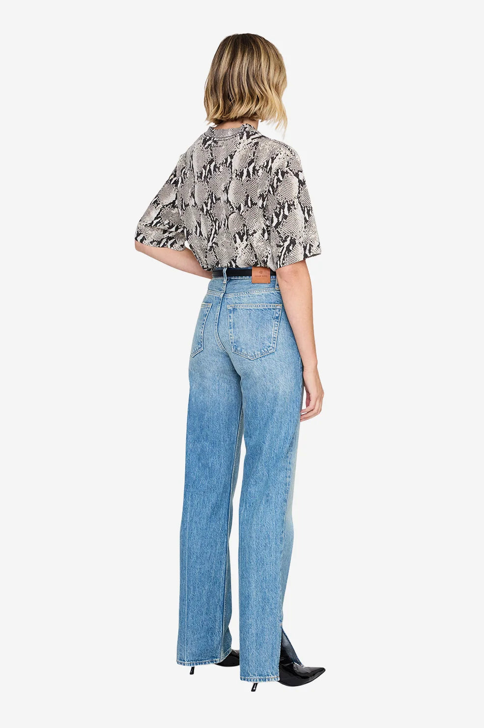 ANINE BING Avi Tee - Washed Python, Small