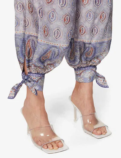 ZIMMERMANN NWT Vitali Paisley-Print Silk pant, Size 6