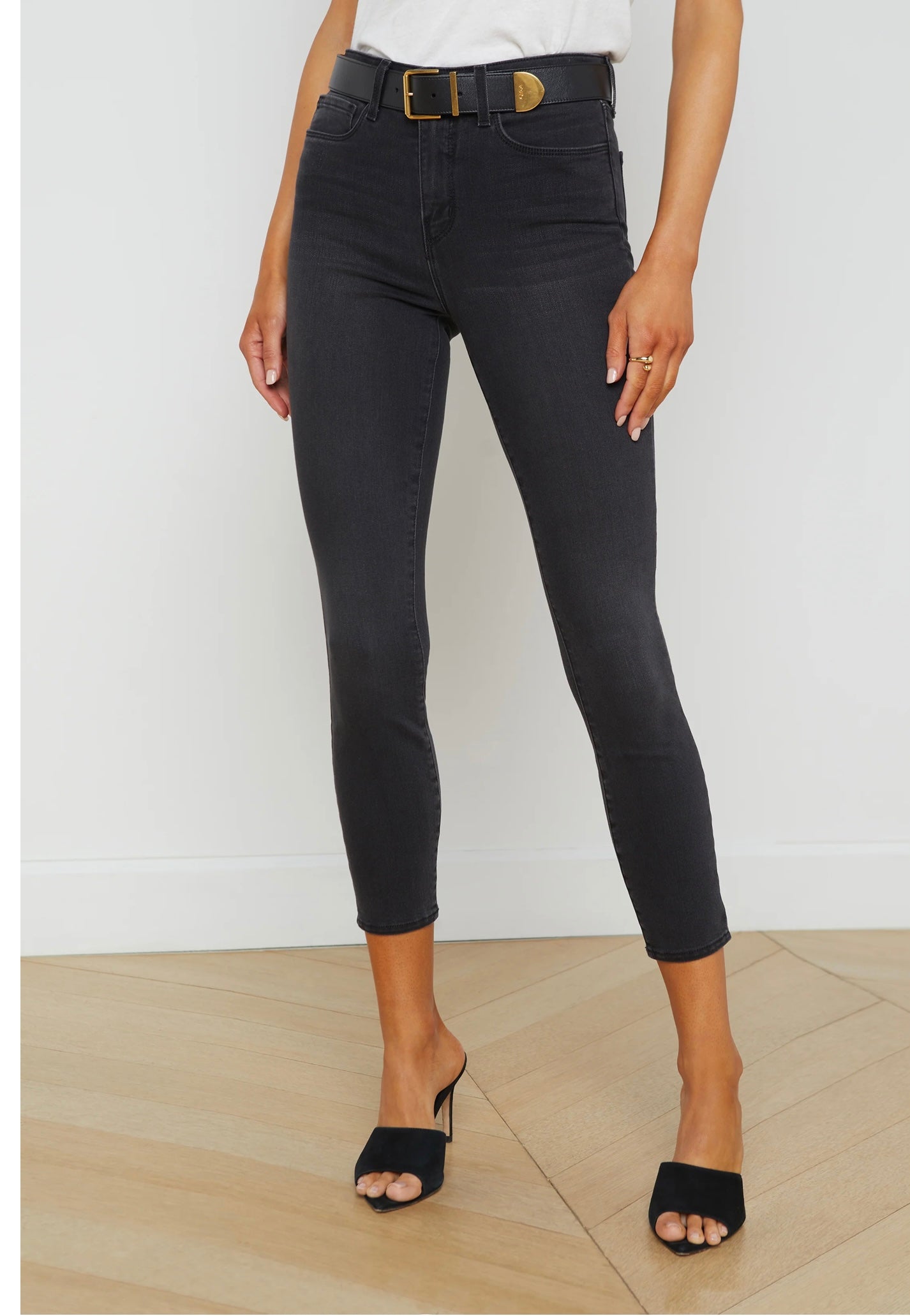 L'AGENCE Margot High Rise Skinny Jean, dark graphite, SIZE 24