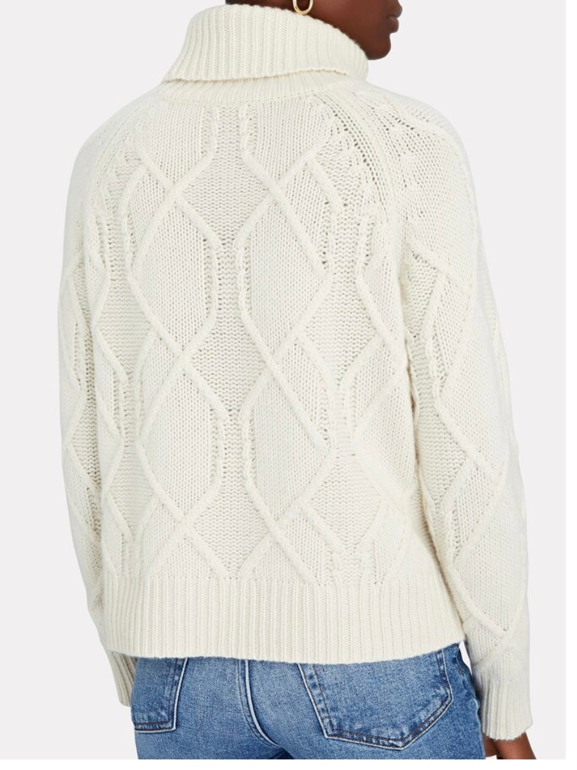 NILI LOTAN Lela Cashmere Turtleneck Sweater - Ivory, Xsmall