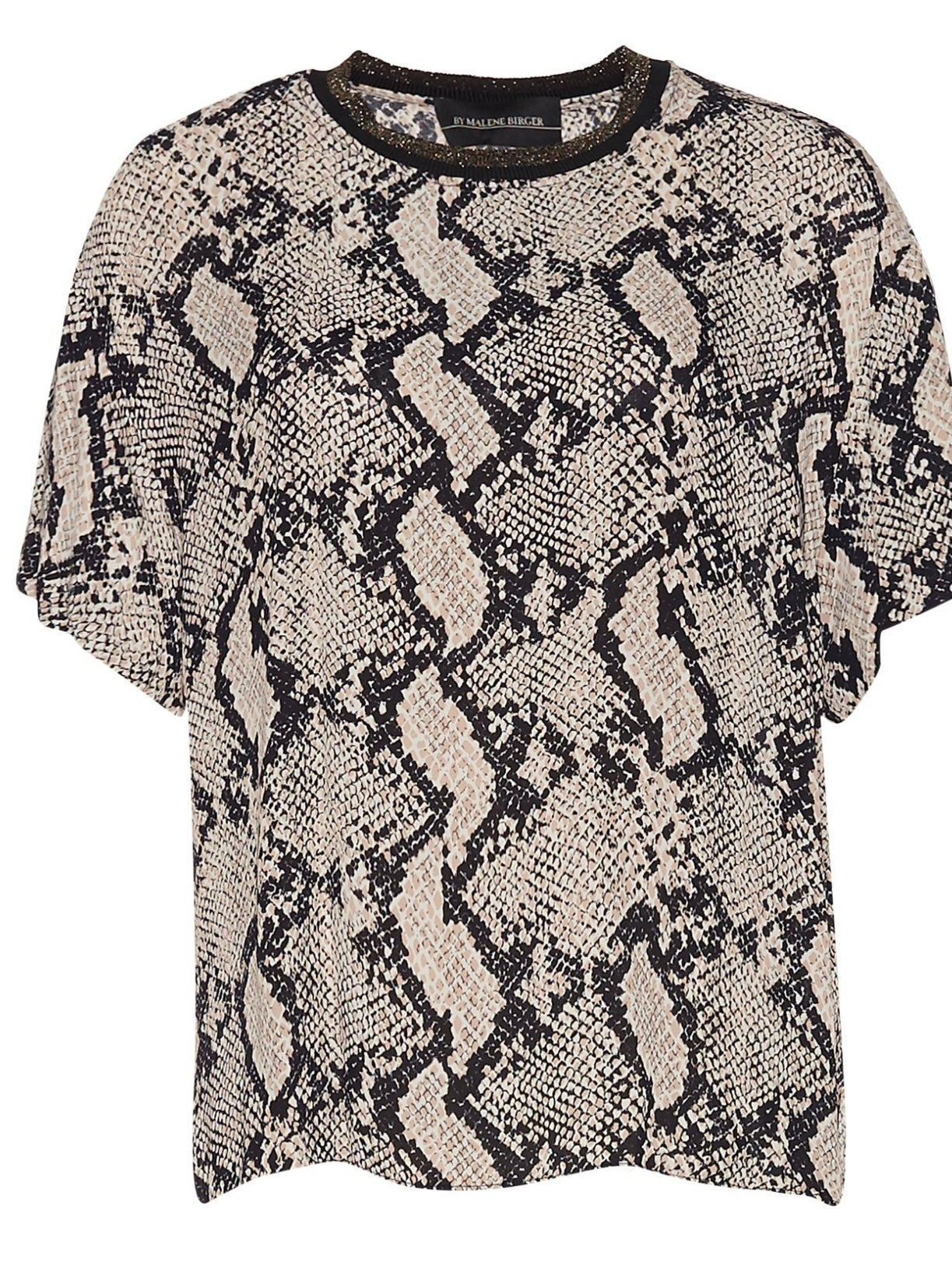 Malene Birger Opheelia Python Snakeskin Shirt Top Crew Neck, Large