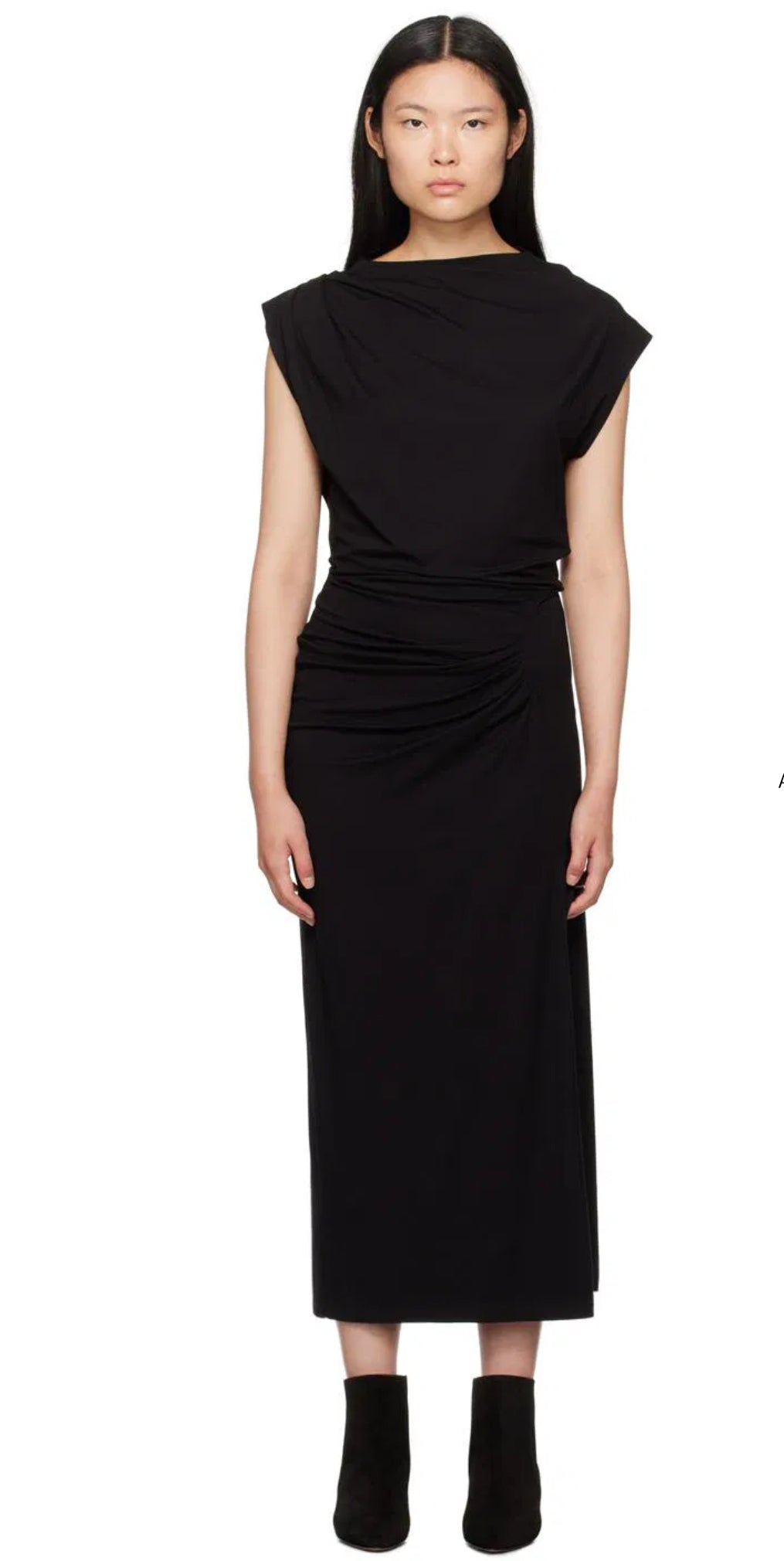 ISABEL MARANT ÉTOILE Naerys asymmetric draped midi dress, Size 40