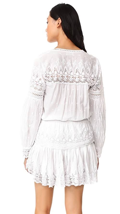 LOVESHACKFANCY
Prairie Popover Crocheted Dress, White, SMALL