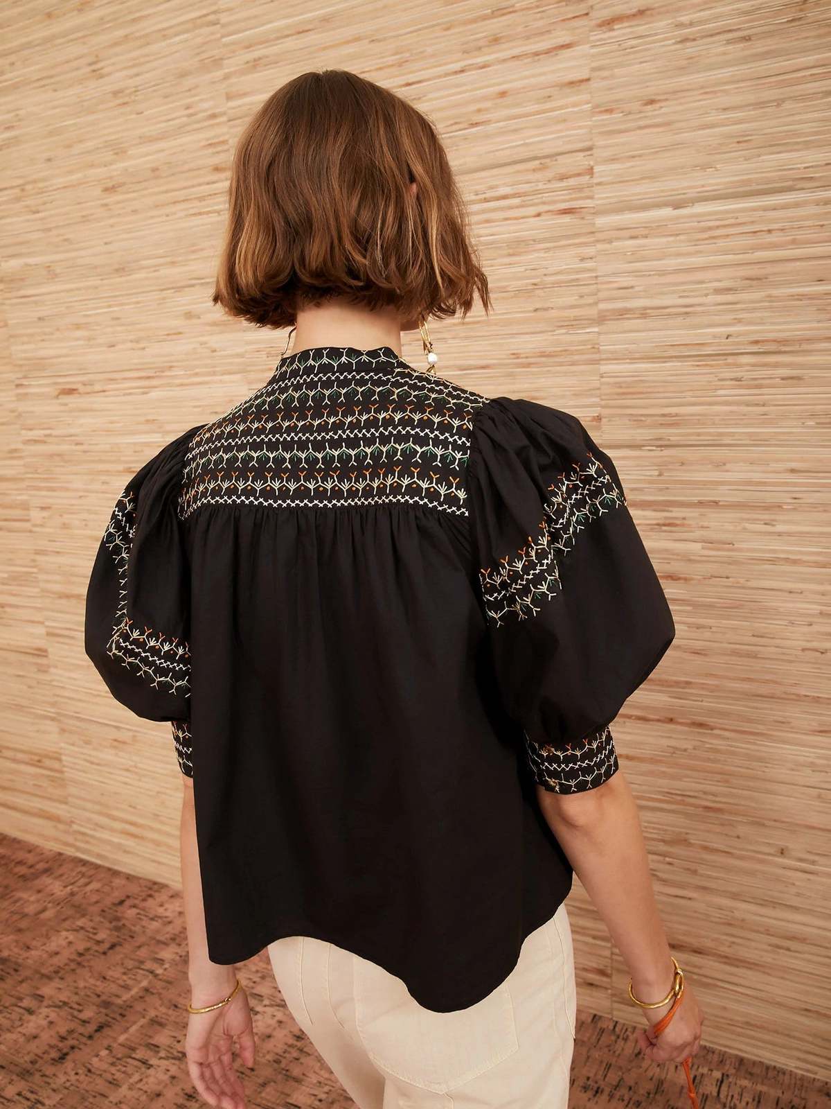 ULLA JOHNSON The Noam puff-sleeve top, Size 2
