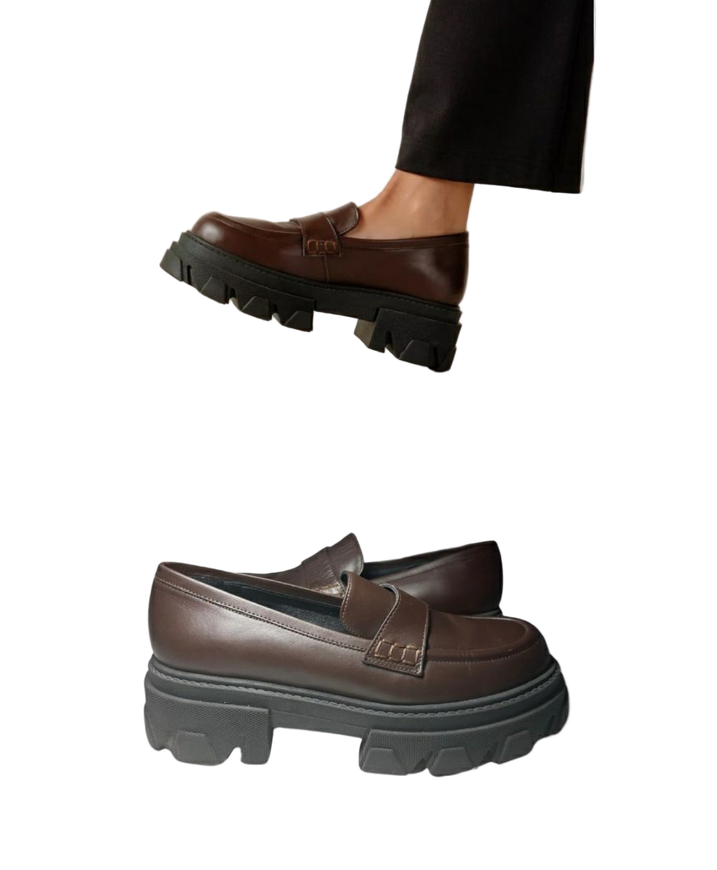 Aloha's Trailblazer coffee brown loafers, Size 39