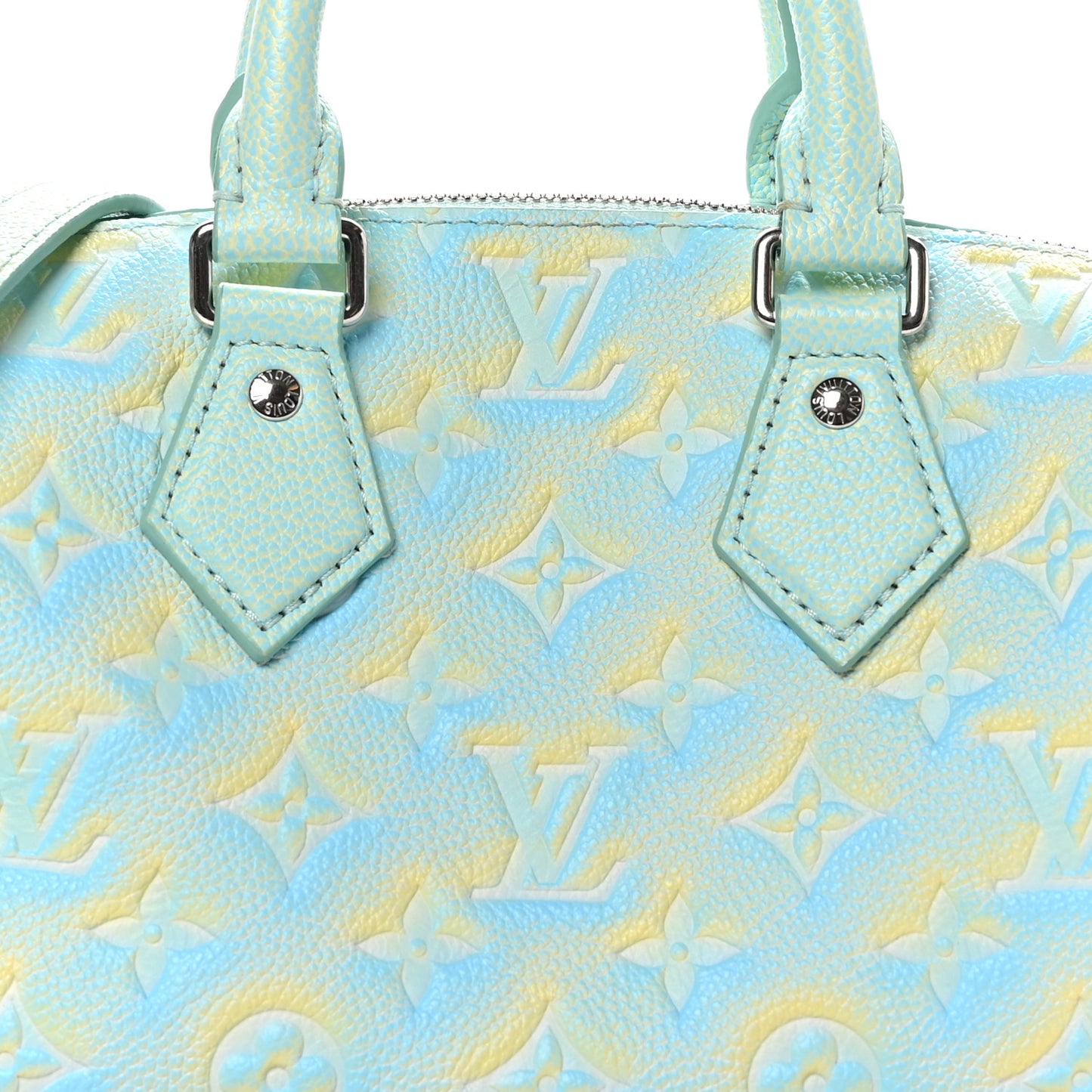 LOUIS VUITTON BLUE/YELLOW STARDUST MONOGRAM EMPREINTE LEATHER SPEEDY 20