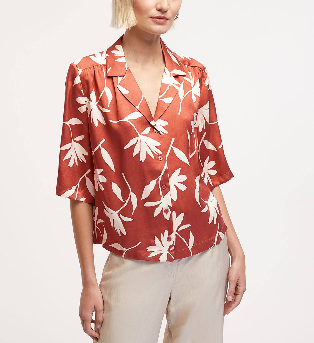 ANINE BING Row daisy-print shirt, Small