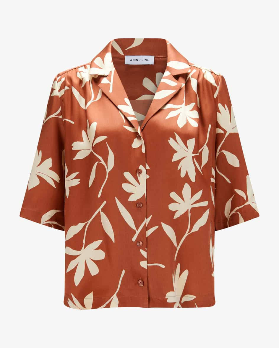 ANINE BING Row daisy-print shirt, Small