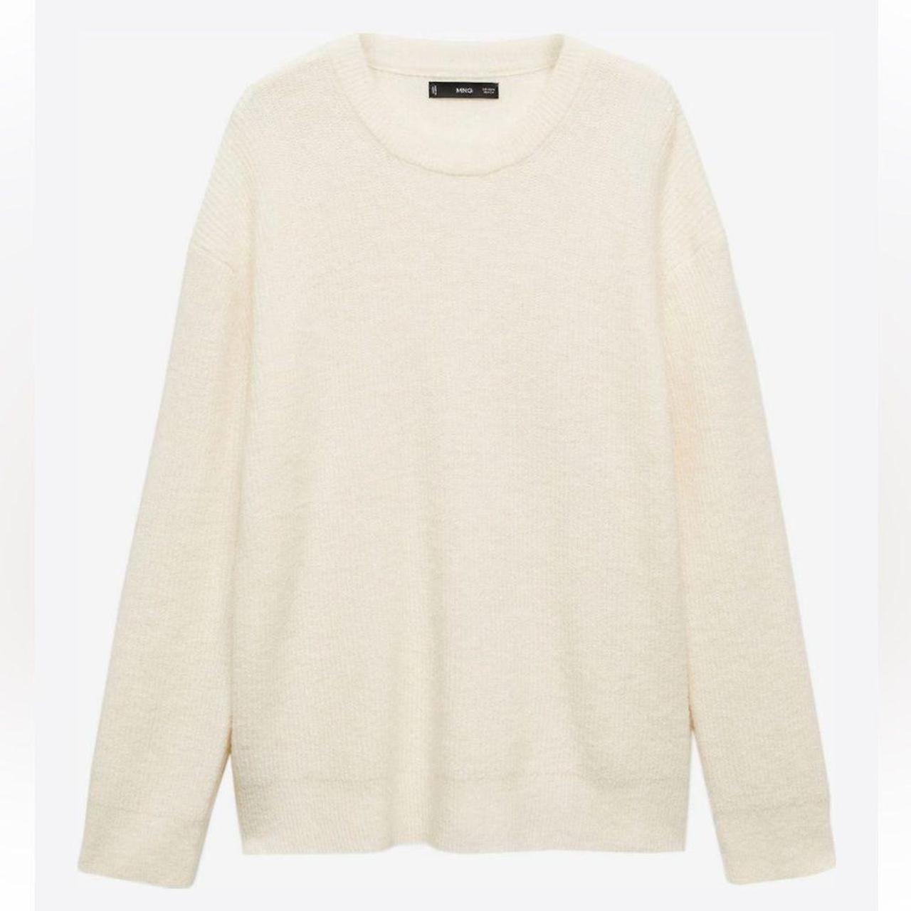 MANGO cream ribbed sweater, Medium