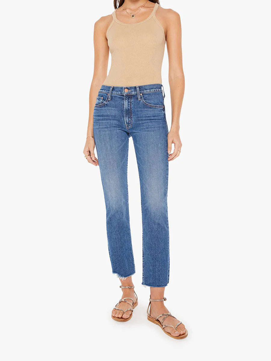 MOTHER - The Mid Rise Rider Ankle Fray in Local Charm, Size 25