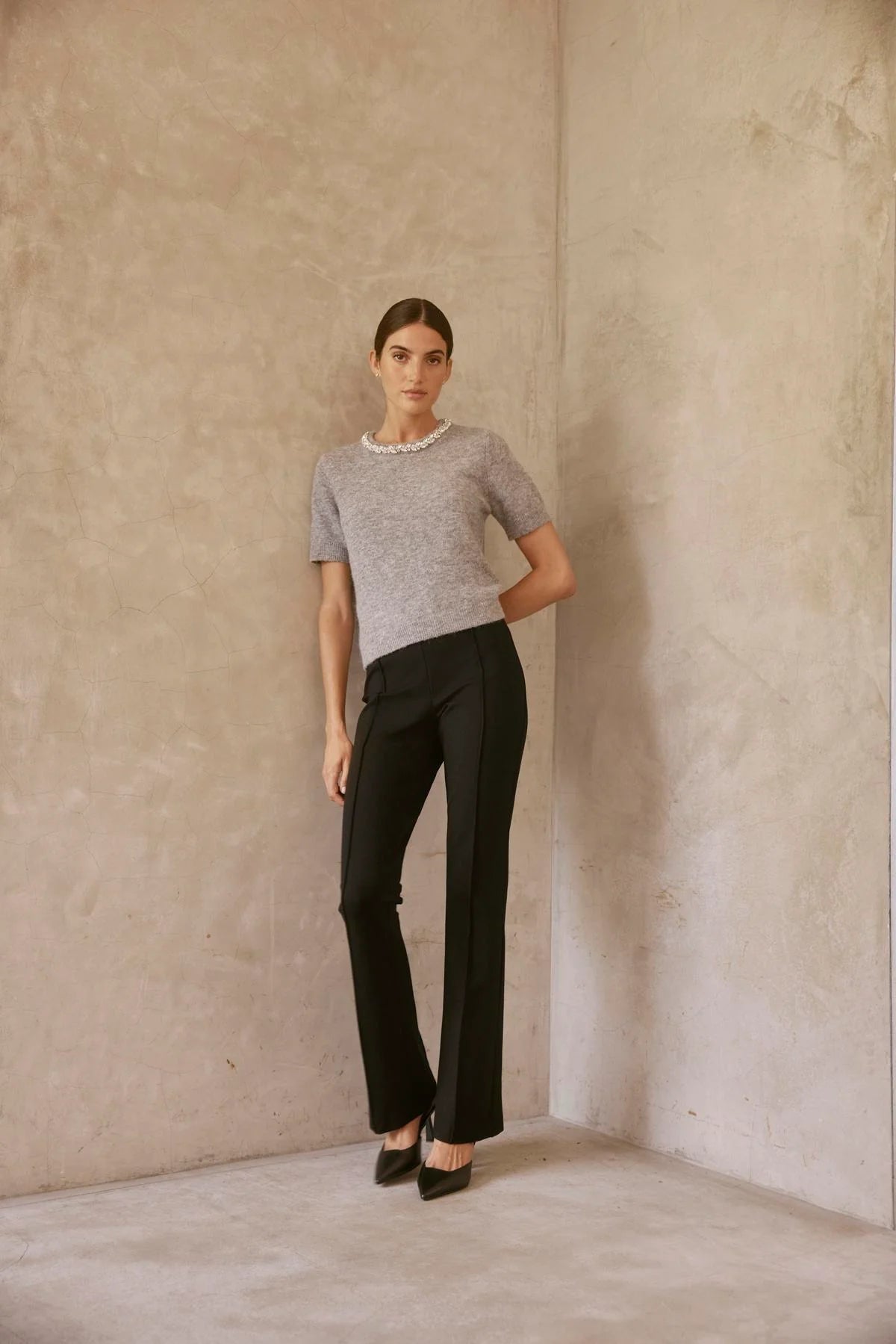 Velvet - Albee - Ponte Trouser in Black,