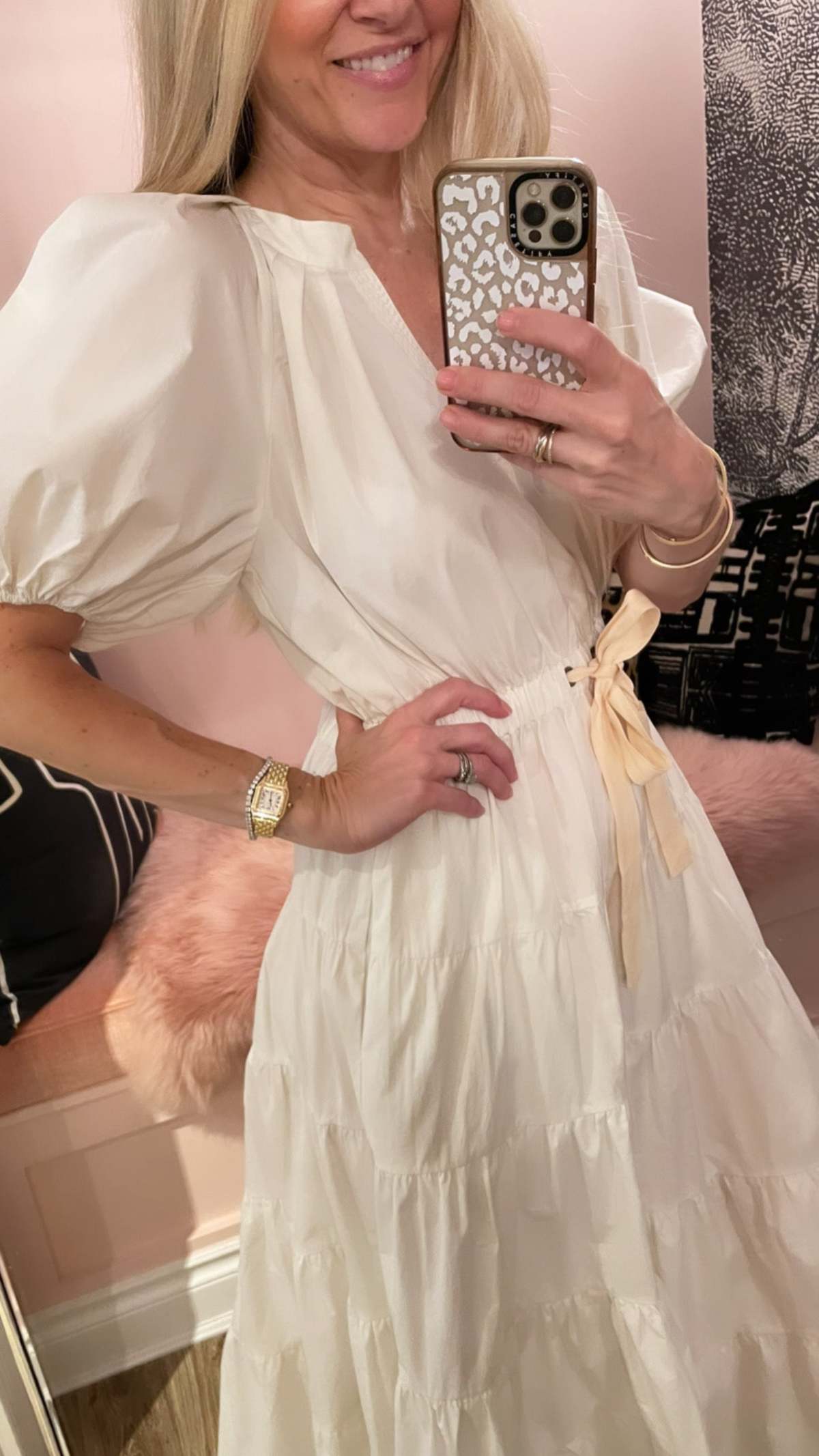 ULLA JOHNSON NWT Olina Ecru Midi Dress, Size 4