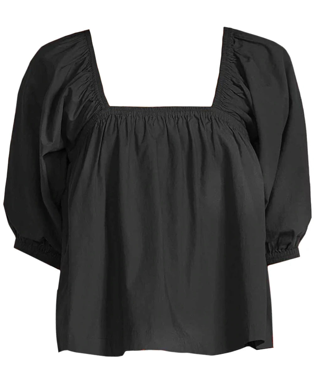 Apiece Apart Black Gali Shirred Top, Medium