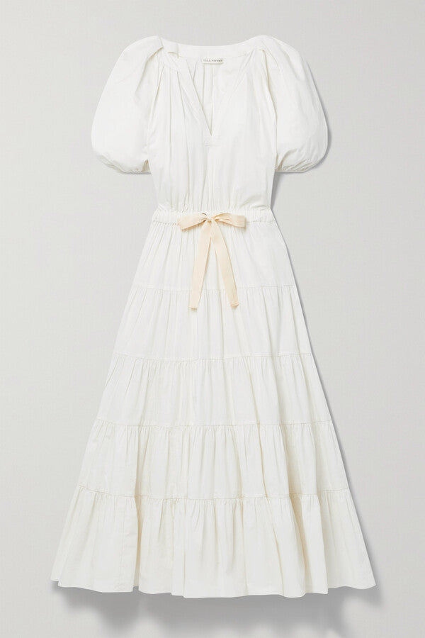 ULLA JOHNSON NWT Olina Ecru Midi Dress, Size 4