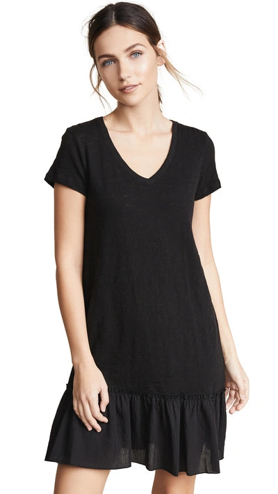 ATM ANTHONY THOMAS MELILLO
V-Neck Short-Sleeve Slub Jersey Dress, XSMALL
