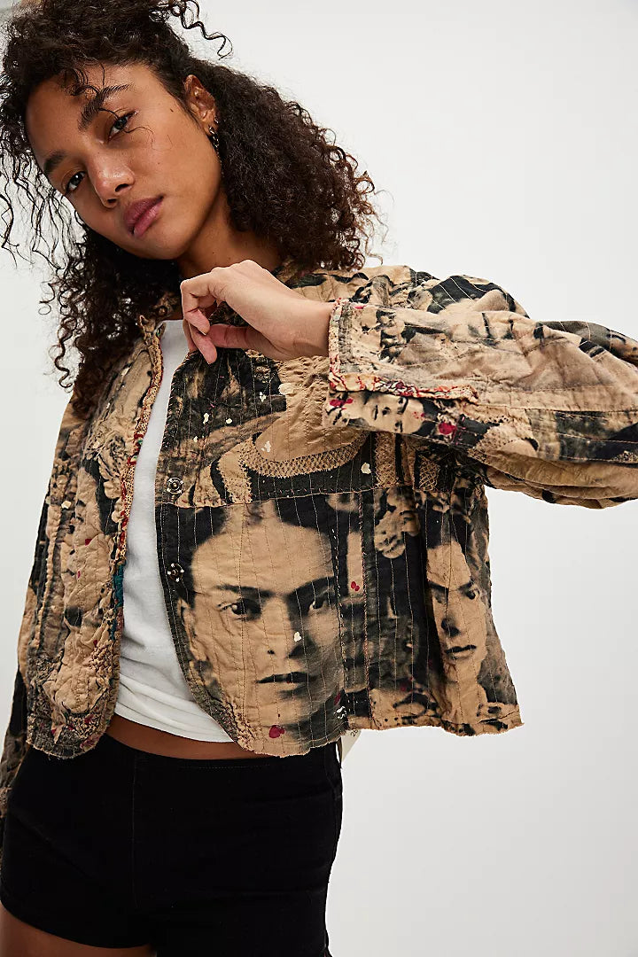 MAGNOLIA PEARL FACES OF FRIDA KELLEY JACKET 1185 ARTIST, ONE SIZE