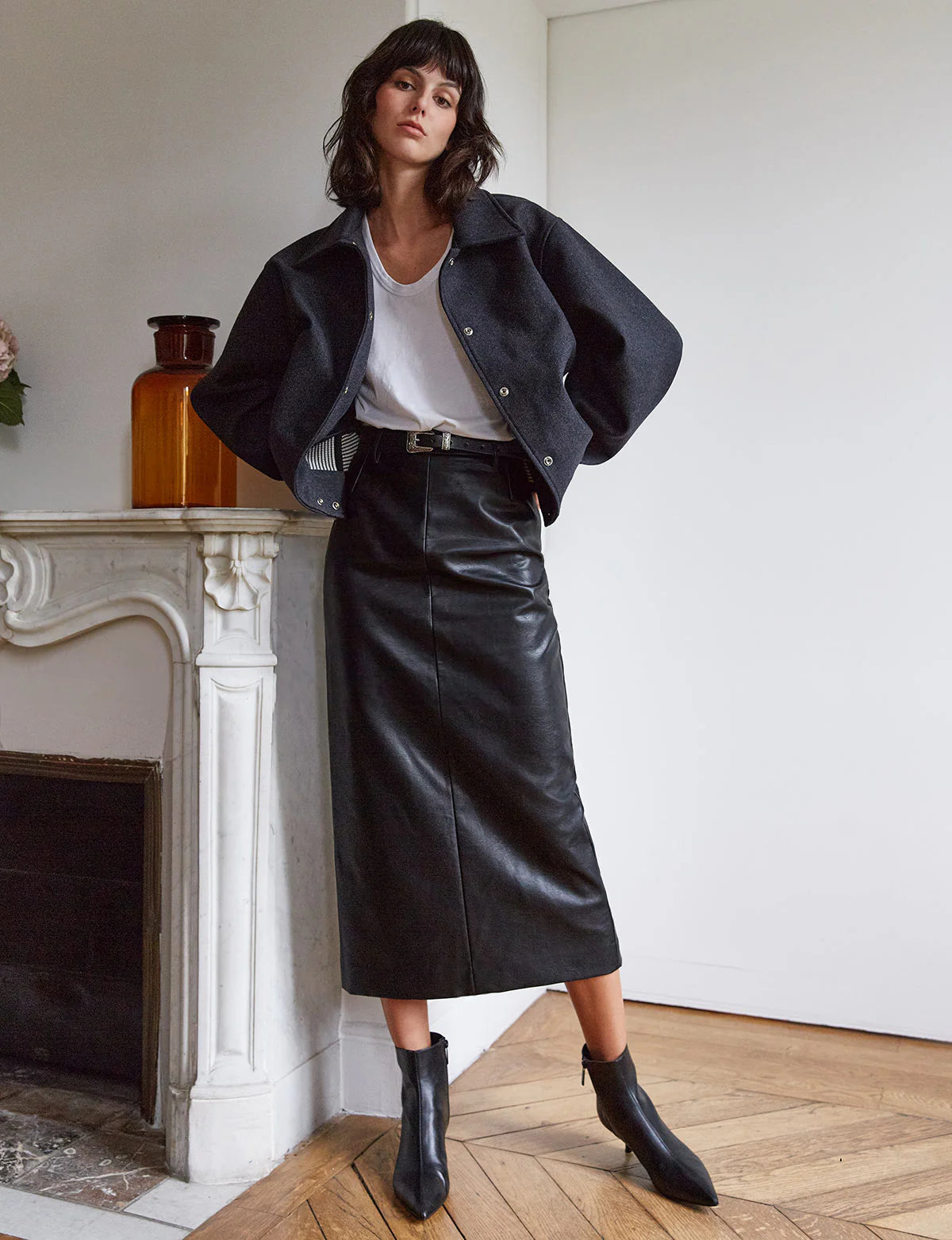 PIXIE MARKET YVE MAXI LEATHER SKIRT-BESTSELLER, SMALL