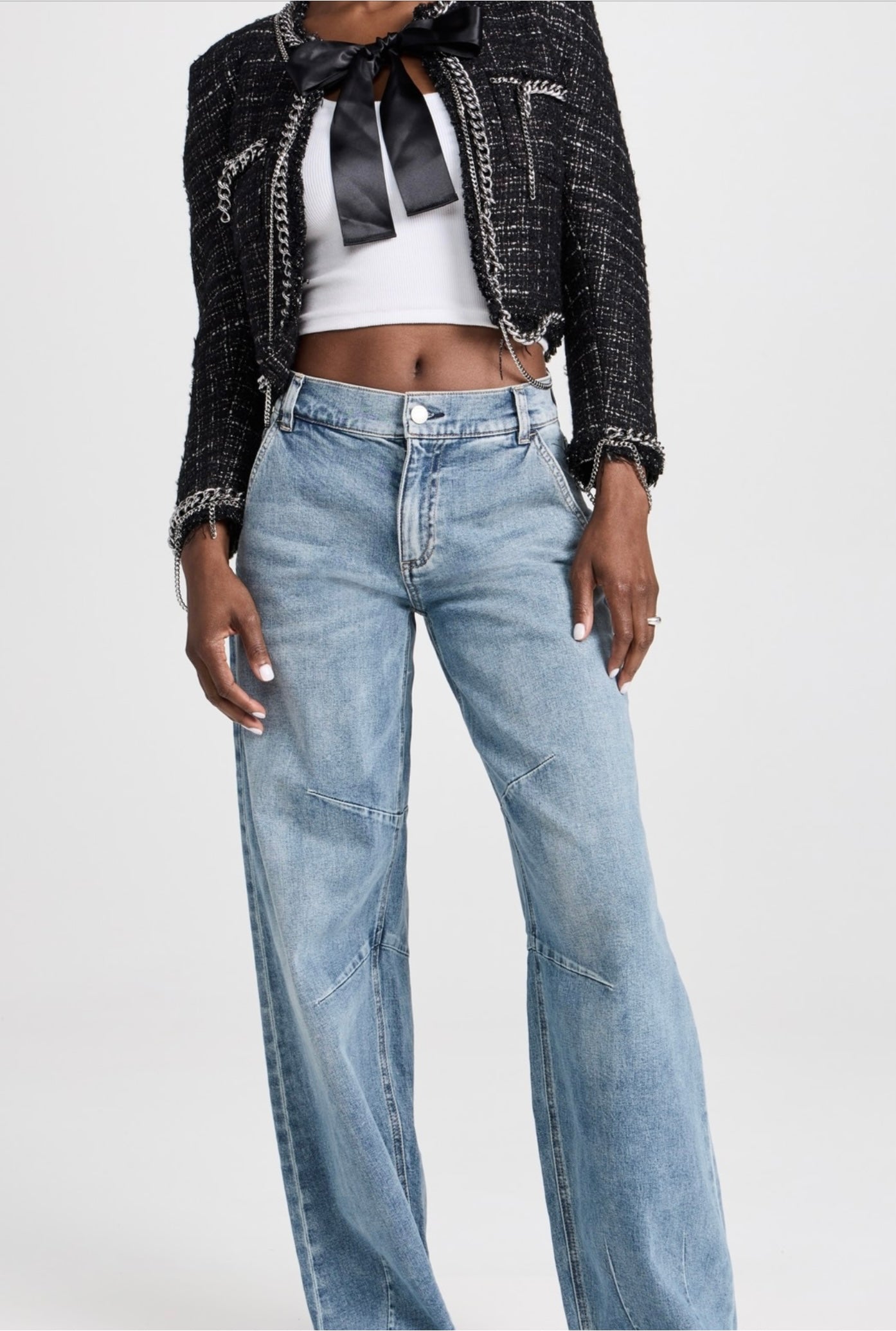 R13 Square Shoulder Tweed Jacket, Xsmall
