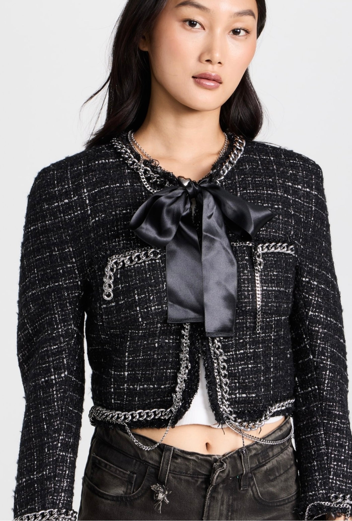 R13 Square Shoulder Tweed Jacket, Xsmall