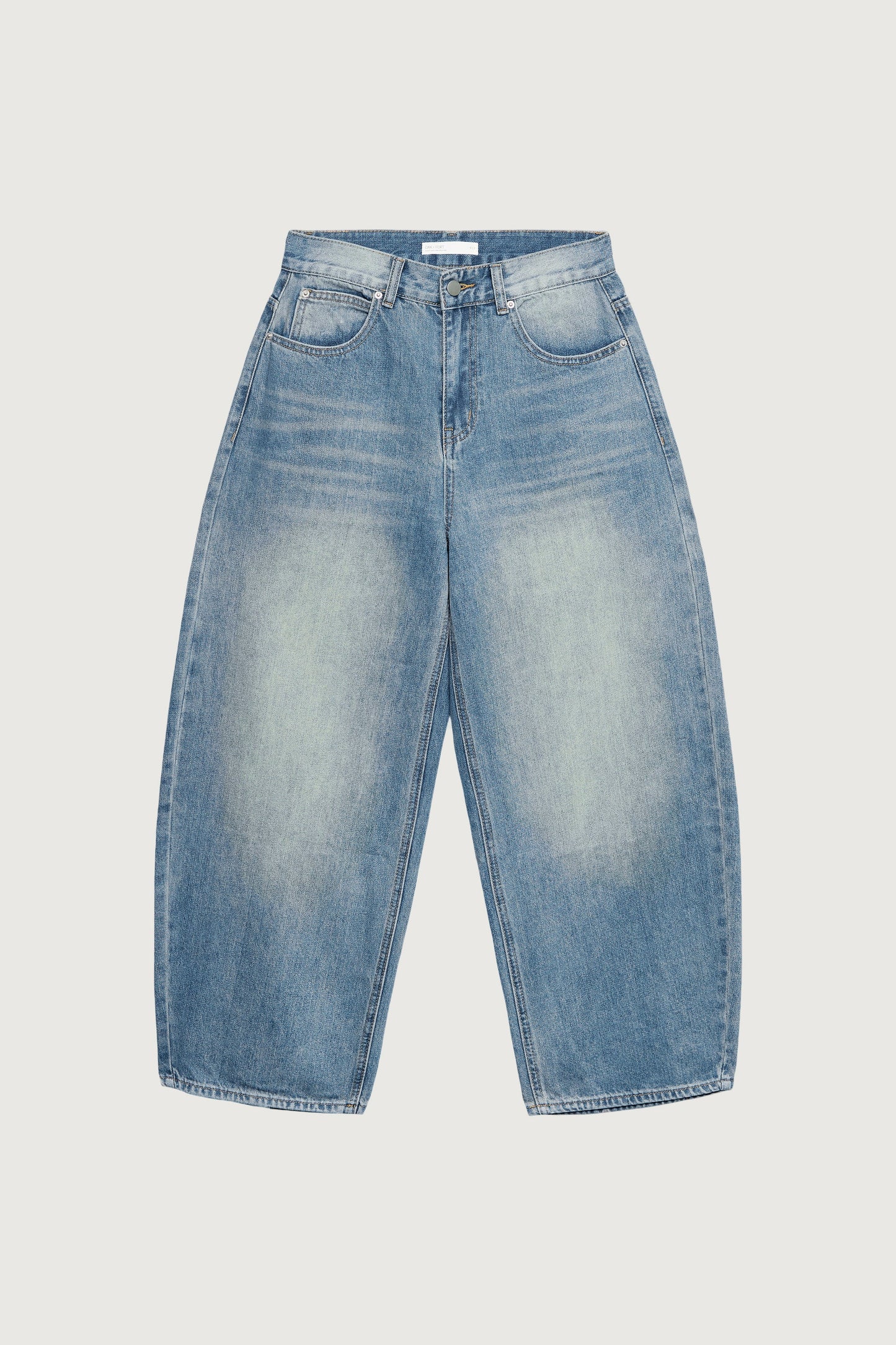 OAK & FORT 29" CURVE LEG MID RISE DENIM JEAN, Medium