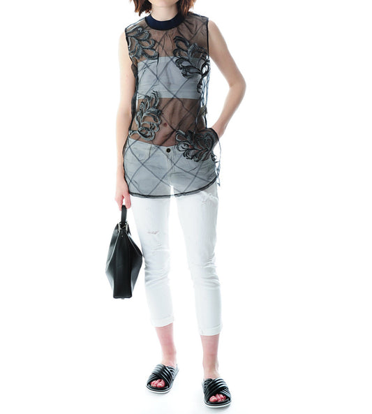 Phillip Lim 3.1 Embroidered Sheer Organza Tank