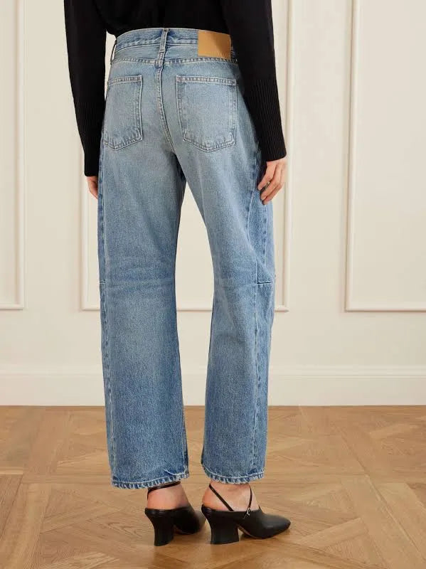 B SIDES
Slim Lasso mid-rise wide-leg-jeans, SIZE 25